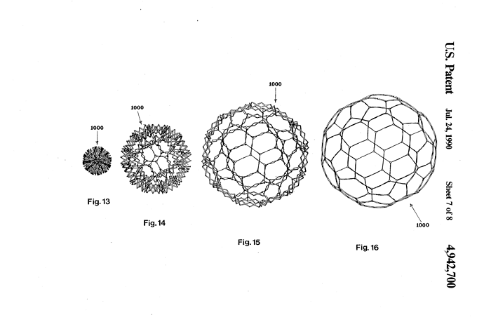 Figure from the original Hoberman sphere patent.